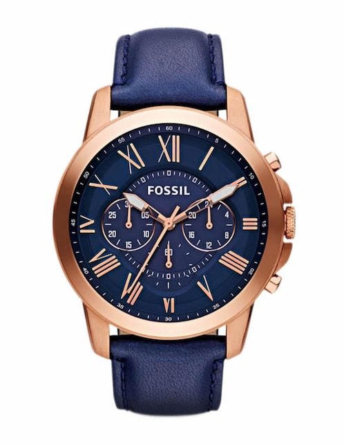 Fossil Grant FS4835 Relojo para Caballero Color Azul Marino