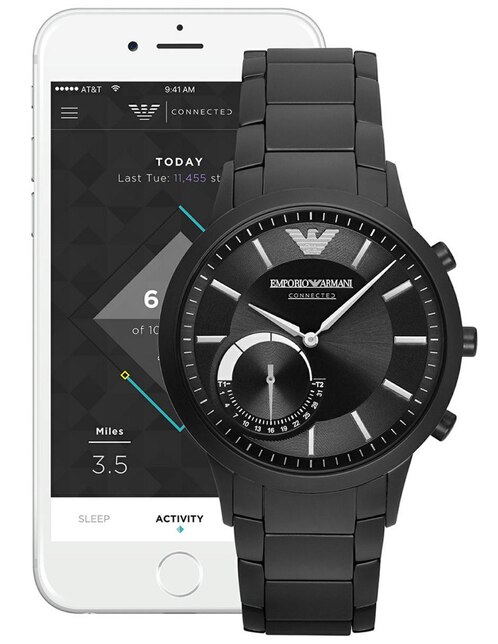 Smartwatch híbrido para caballero Emporio Armani Connected Renato ART3001  negro en Liverpool