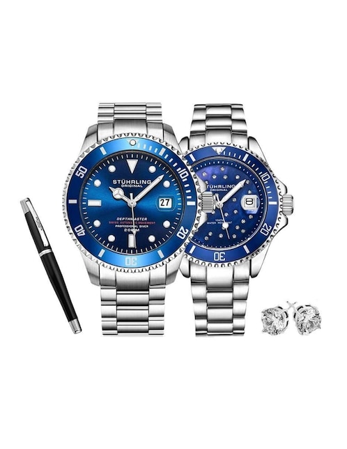 Reloj Stuhrling Aquadiver/Vogue unisex 883.02/3977.3 SET