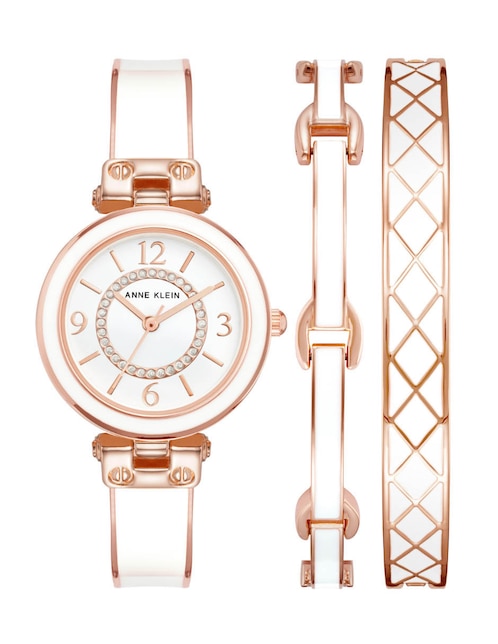 Reloj Anne Klein White Collection para mujer ak3296wtst