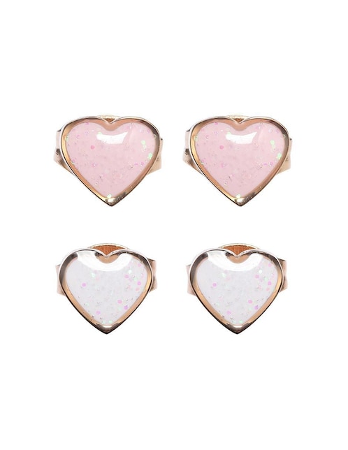 Broqueles de corazón con acabado brillante resina Broqueles de corazón con acabado brillante resina
