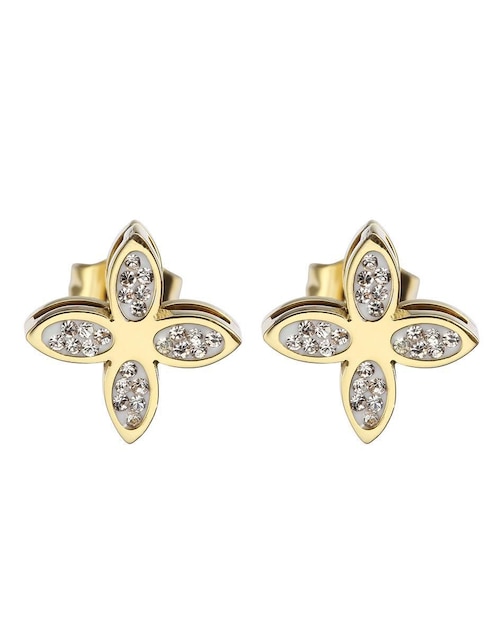 Broqueles de flor Enso con acabado brillante zirconia