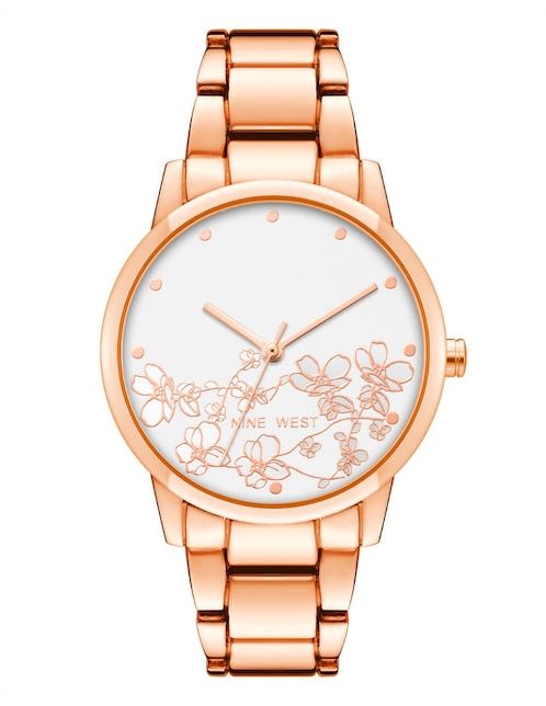 Reloj Nine West Rose Gold Collection para mujer nw2596flrg