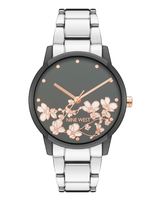 Reloj Nine West Silver Collection para mujer nw2597flrt