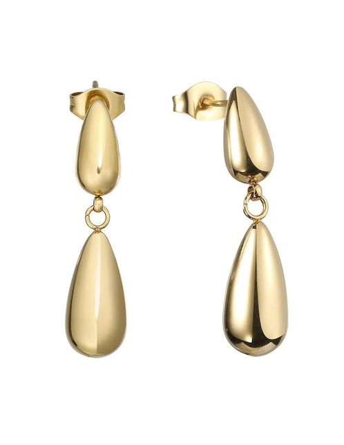 Aretes de gota Enso con acabado brillante