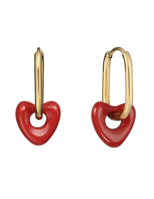 Aretes de corazón con acabado brillante resina Aretes de corazón con acabado brillante resina