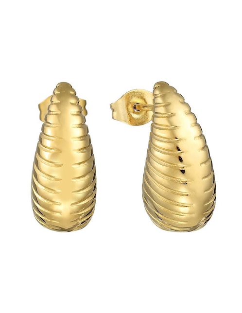 Aretes de gota Enso con acabado texturizado