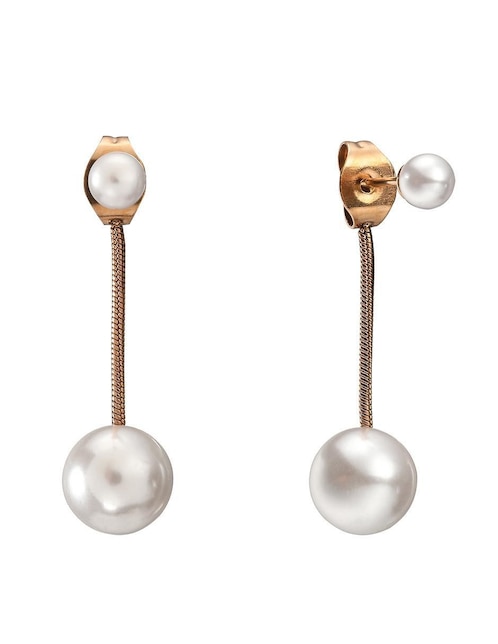 Aretes de esfera Enso con acabado brillante perla