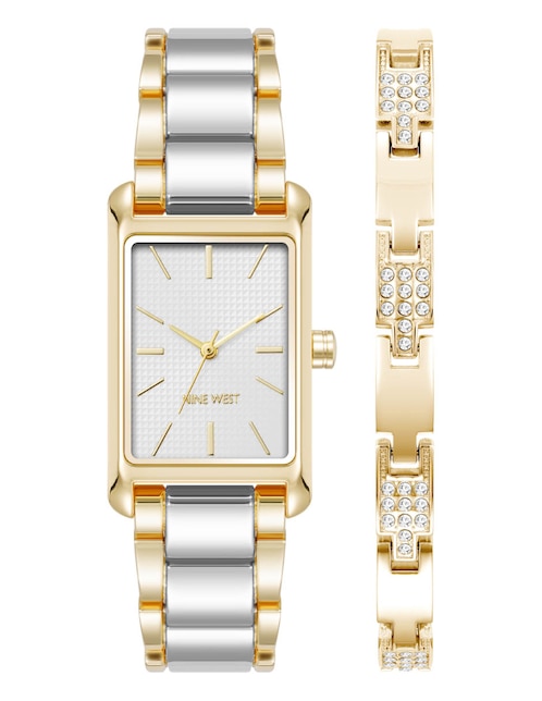 Box set reloj Nine West Two Tone Collection para mujer NW3139TTST