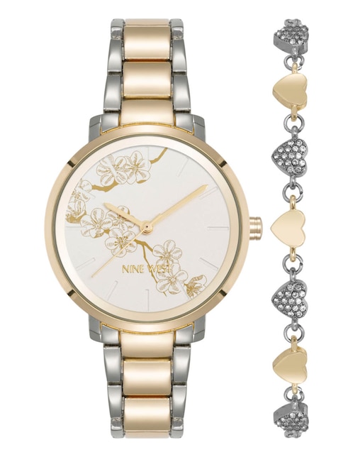 Box set reloj Nine West Two Tone Collection para mujer NW3131TTST