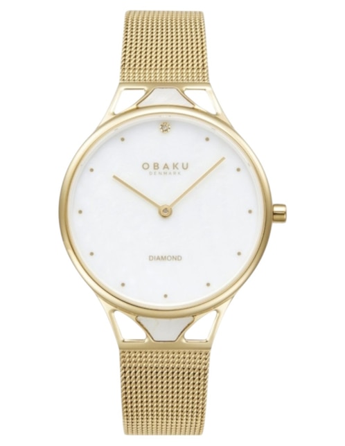 Reloj Obaku Denmark Pergament Gold para mujer V302LXGWMG