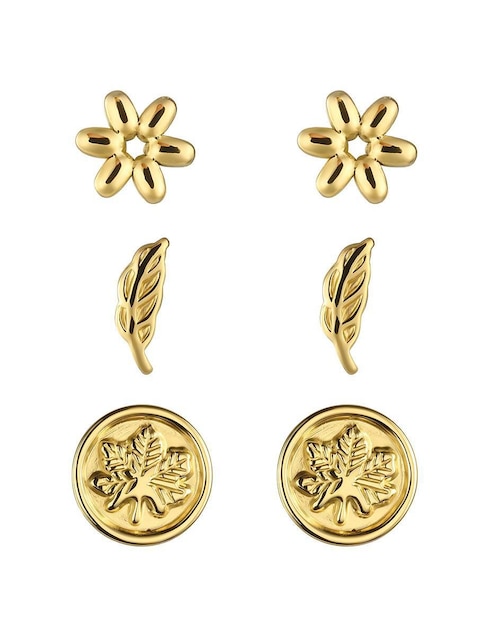Set de aretes Enso con acabado brillante