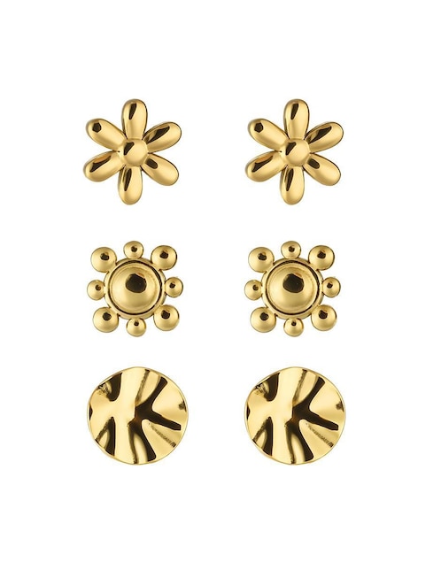 Set de aretes Enso con acabado brillante
