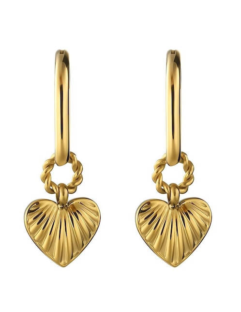 Aretes de corazón Corazones Románticos con acabado brillante