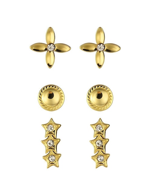 Set de aretes Enso con acabado brillante