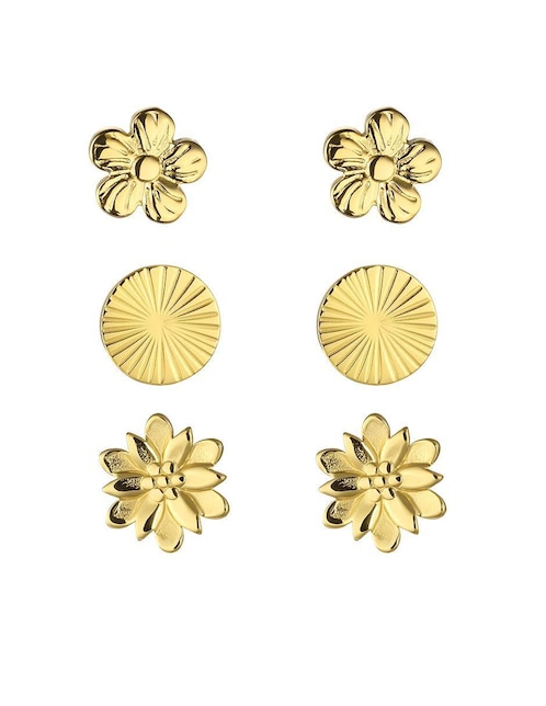 Set de aretes Enso con acabado brillante