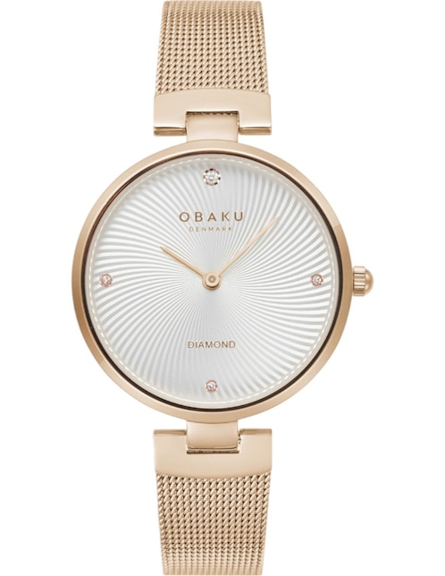 Reloj Obaku Denmark Diamant Rose para mujer V256LXVIMV-DD