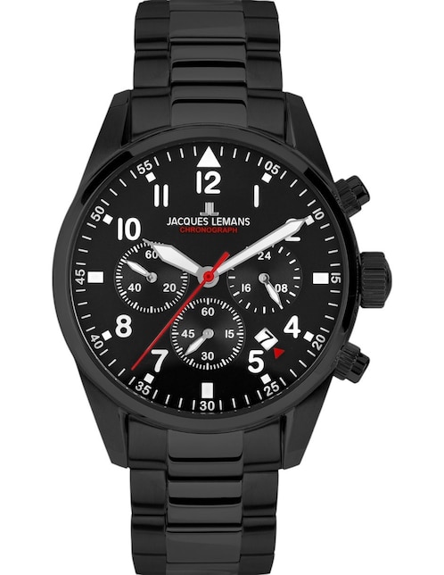 Jacques Lemans Orologio Uomo Sportivo 42-2D – Cronografo, Cassa Acciaio, Quadrante Blu, Vetro Minerale