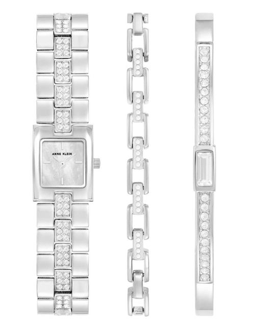 Kit de reloj Anne Klein Silver Collection para mujer AK5431SVST
