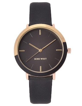 Reloj Nine West Black & Gold Collection Para Mujer NW2346GPBK