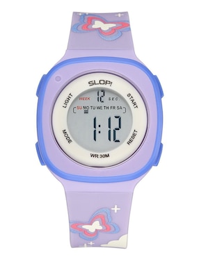 Reloj Slop Morado Print Mariposas Para Niña Sw2207lk4