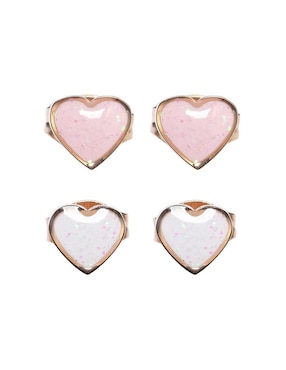 Broqueles de corazón Enso con acabado brillante resina