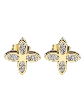Broqueles de flor Enso con acabado brillante zirconia