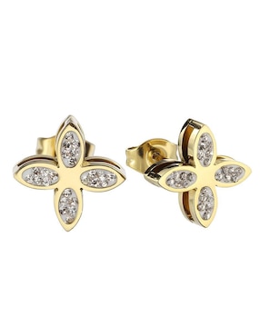 Broqueles de flor Enso con acabado brillante zirconia