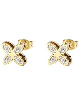 Broqueles de flor Enso con acabado brillante zirconia
