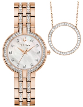 Box Set Reloj Bulova Cristales Para Mujer 98X135