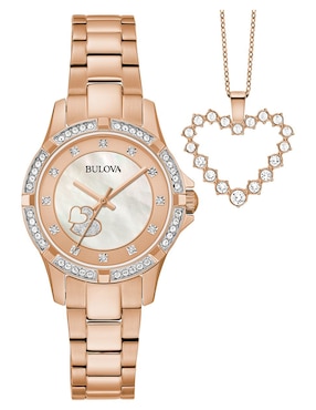 Box Set Reloj Bulova Cristales Para Mujer 98X136