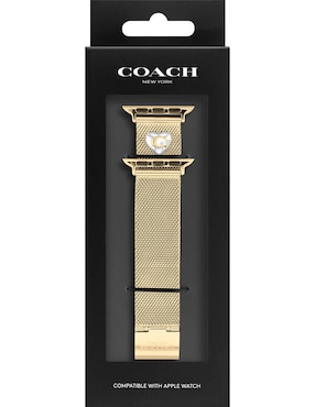 Correa Para Reloj Coach De Metal Estampado Con Logo De La Marca