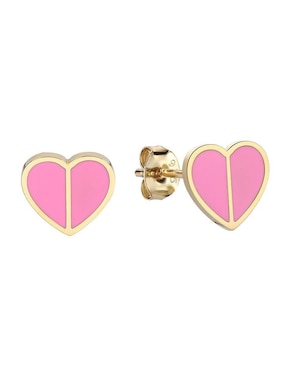 Set de aretes de corazón Enso con acabado brillante