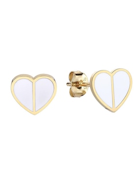 Set de aretes de corazón Enso con acabado brillante