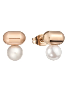 Set de aretes Enso con acabado brillante perla