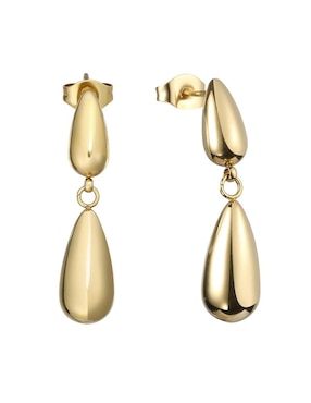 Aretes de gota Enso con acabado brillante