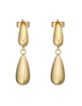 Aretes de gota Enso con acabado brillante
