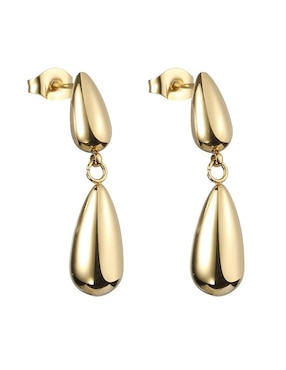 Aretes de gota Enso con acabado brillante