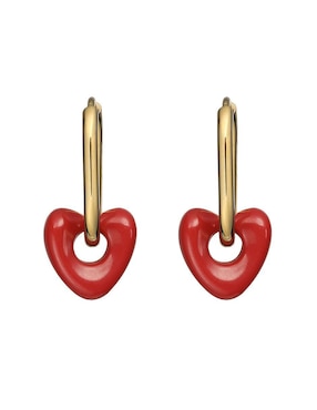 Aretes de corazón Enso con acabado brillante resina