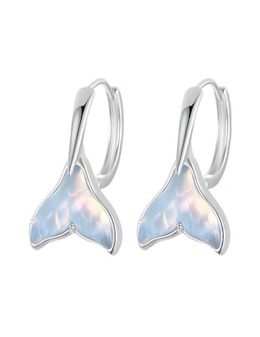 Aretes Huggies De Sirena Ame Jewerly De Plata P 925 Acabado Brillante