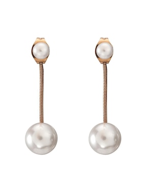 Aretes de esfera Enso con acabado brillante perla