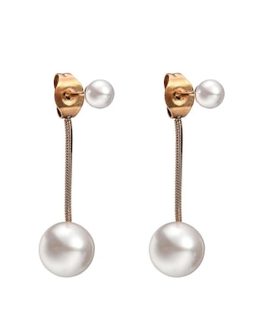 Aretes de esfera Enso con acabado brillante perla