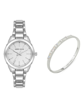 Box Set Reloj Anne Klein Silver Collection Para Mujer Ak04224boxsv