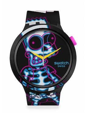 Reloj Swatch Bart Simpsons Día De Muertos Unisex Sb01z105