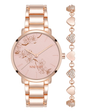 Box Set Reloj Nine West Rose Gold Collection Para Mujer NW3130RGST