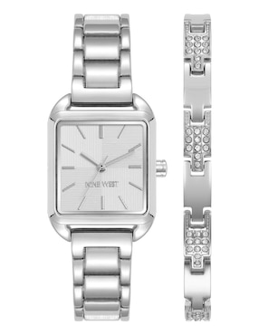 Box Set Reloj Nine West Silver Collection Para Mujer NW3141SVST