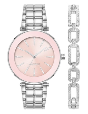 Box Set Reloj Nine West Silver Collection Para Mujer NW3135SVST