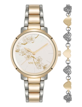 Box Set Reloj Nine West Two Tone Collection Para Mujer NW3131TTST