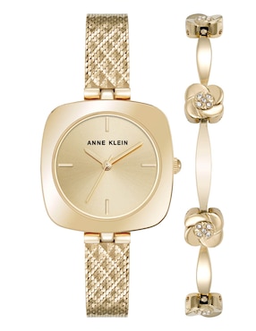 Box Set Reloj Anne Klein Gold Collection Para Mujer AK5162GPST