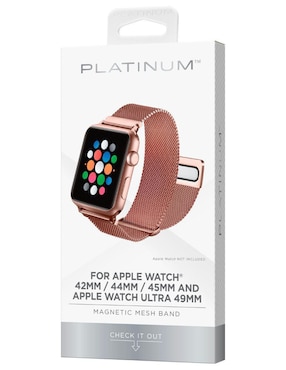 Correa para smartwatch Platinum de acero inoxidable